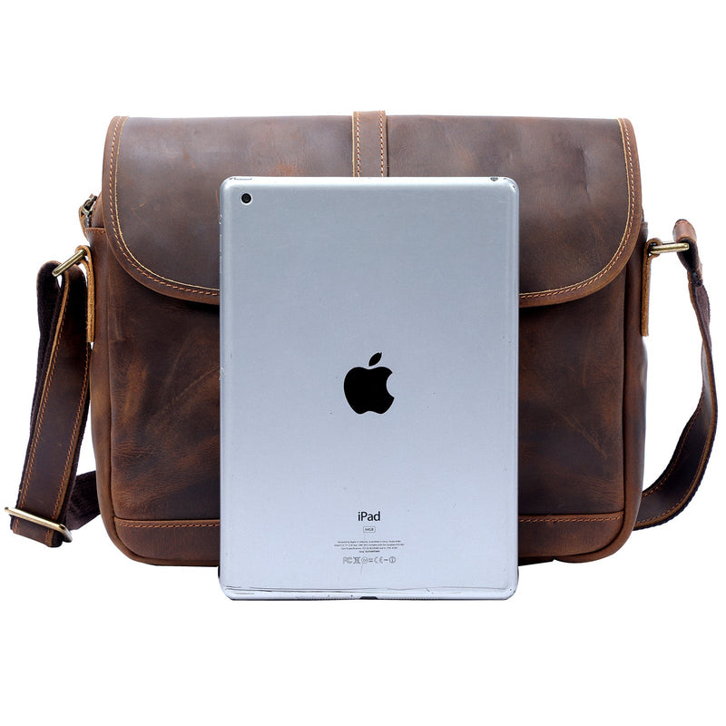 vintage leather messenger bag