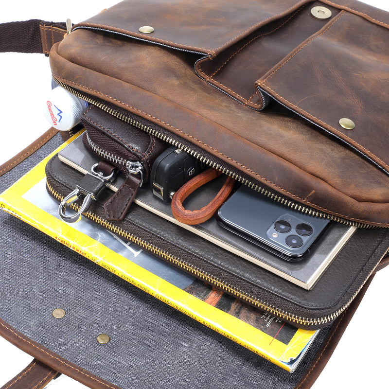 vintage leather messenger bag