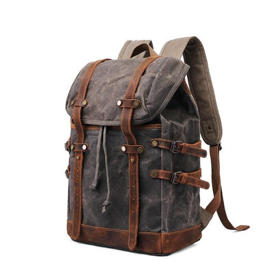 vintage style leather backpack