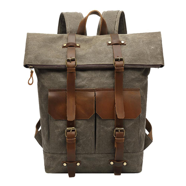 Waterproof Rucksack - Waxed Canvas & Leather - GALWAY | Eiken Shop