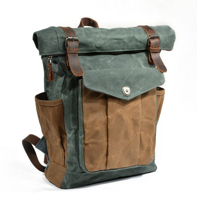 Waxed Canvas Backpack - Roll Top Rucksack | LUND – Eiken Shop