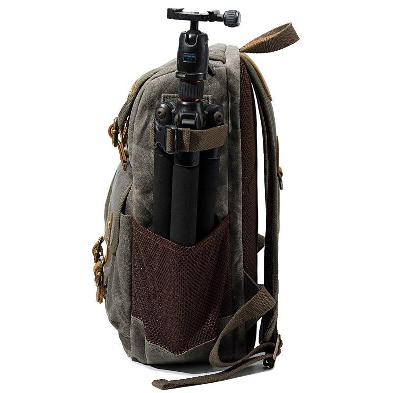 waxed canvas camera backpack