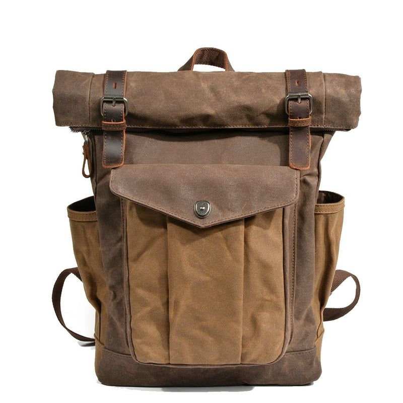 Waxed Canvas Roll Top Backpack - LUND | Eiken Shop display picture 3