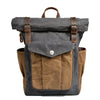 Mochila de Lona Encerada Roll Top | LUND - Cinzento-escuro