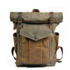 Waxed Canvas Roll Top Backpack | LUND - Green Army