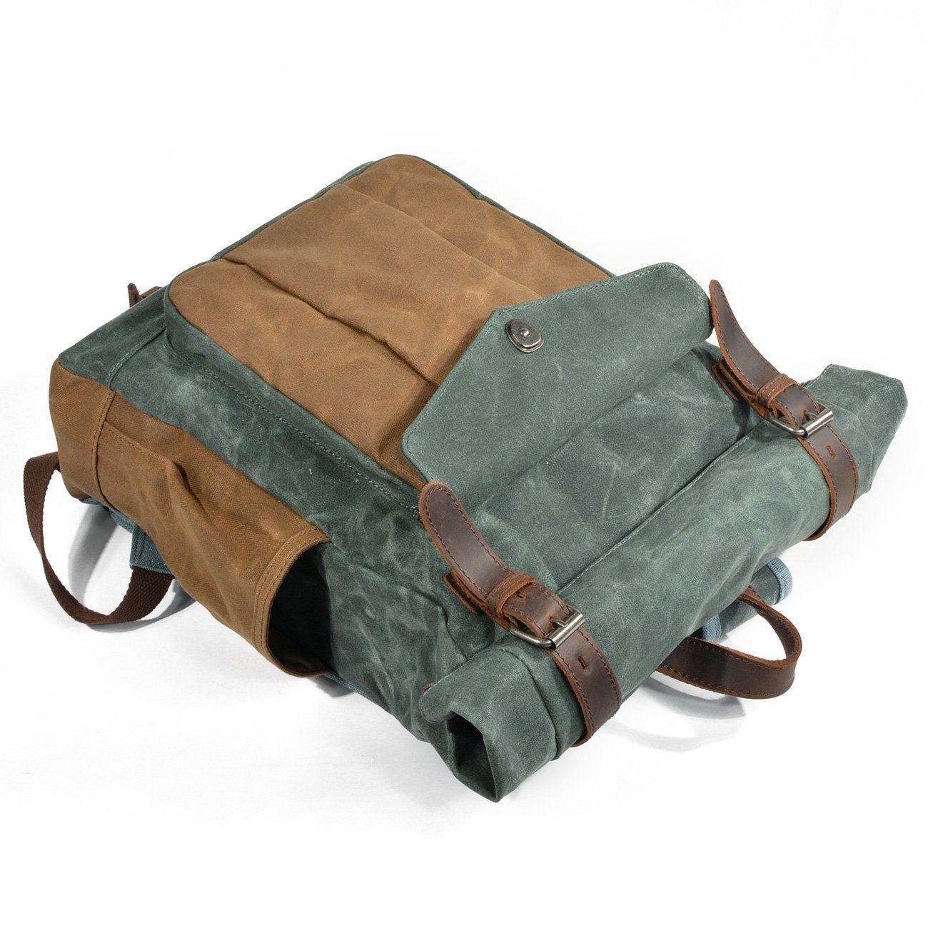waxed canvas roll top backpack