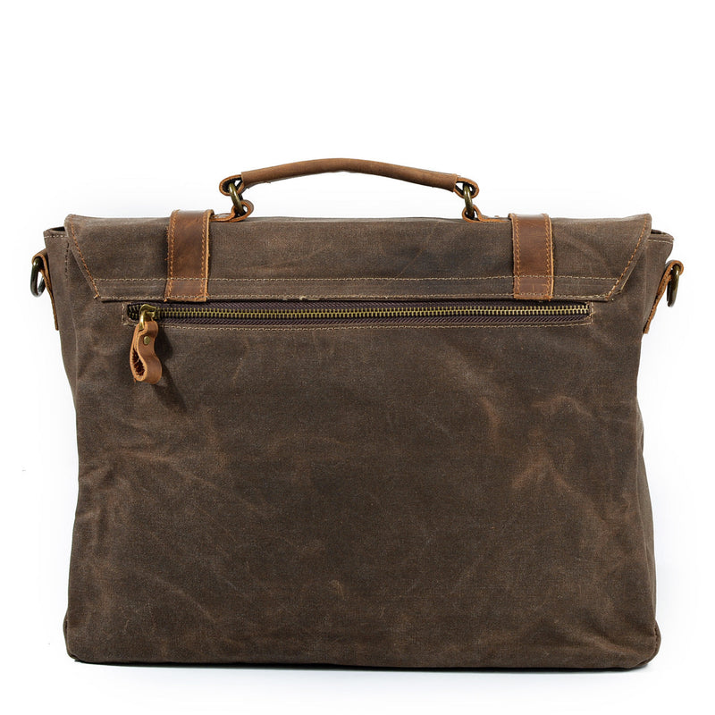 waxed canvas satchel