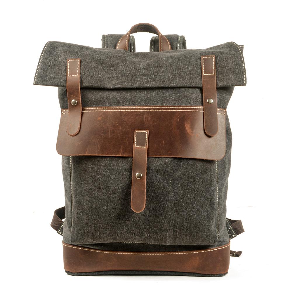 waxed cotton canvas backpack
