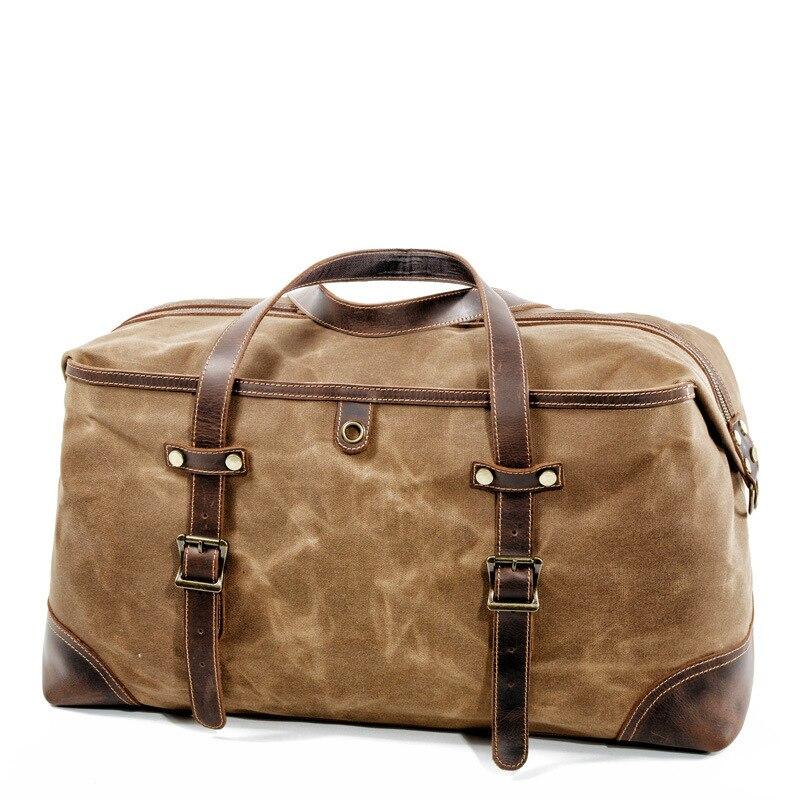 khaki weekender travel bag