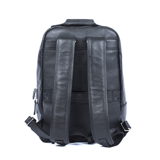 bookbag backpack leather Black Leather Bookbag