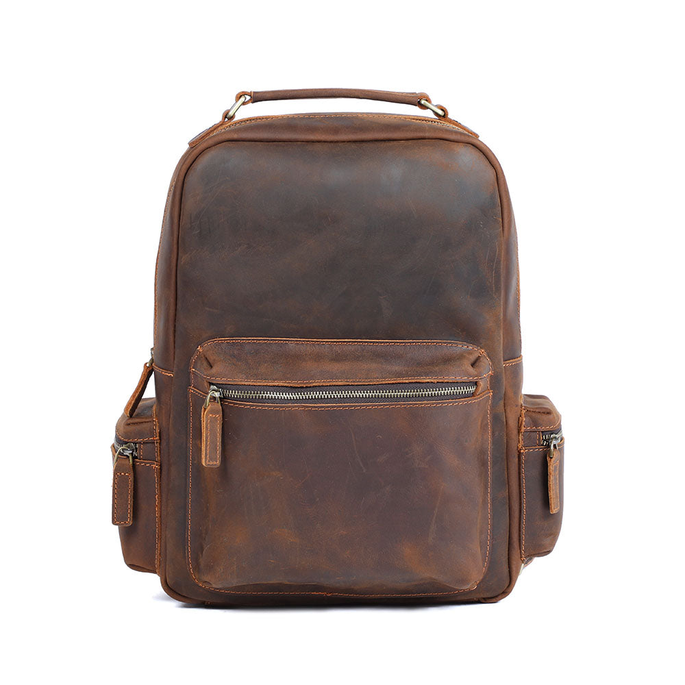 women's leather backpack, brown, vintage full grain leather, aya