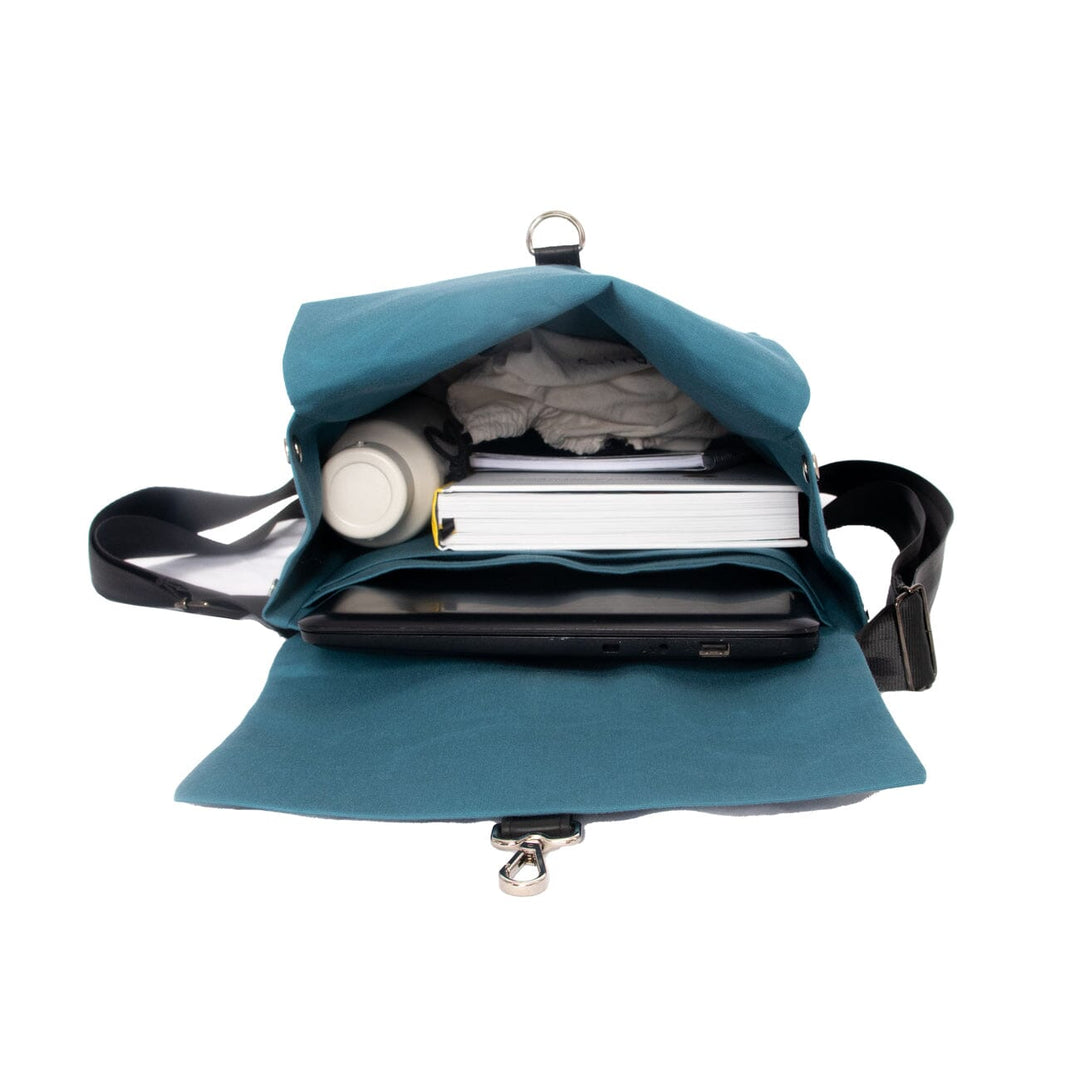blue womens sustainable rucksack